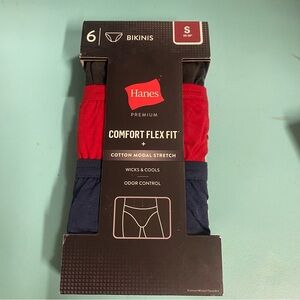 Hanes Premium Comfort Flex Fit Bikinis - Red and Navy